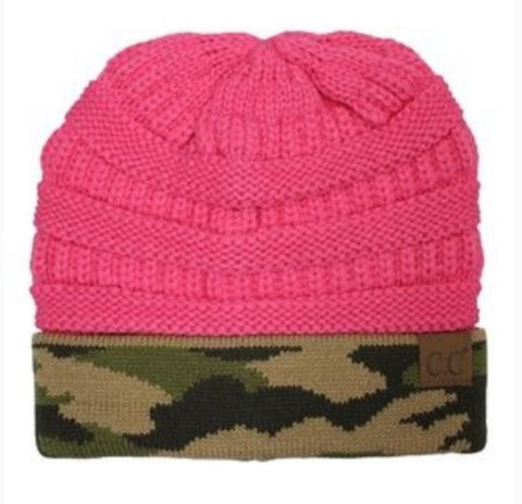 Pink and camouflage CC Beanies
