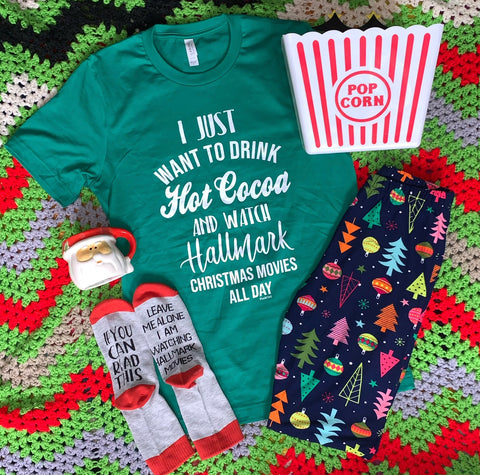 Watch movies and drink cocoa graphic T
