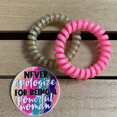 Never apologize for being a powerful woman hair coil set