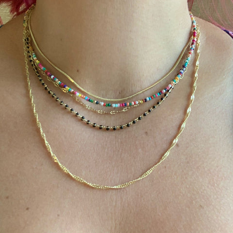 Multicolor five layer necklace